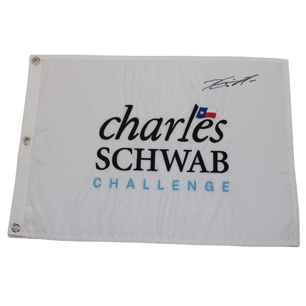 Kevin Na Signed Charles Schwab Challenge Embroidered Flag JSA ALOA