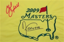 Angel Cabrera & Runner-Up Chad Campbell Signed 2009 Masters Embroidered Flag JSA ALOA