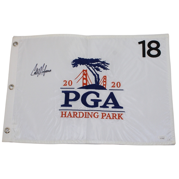 Colin Morikawa Signed 2020 PGA Championship at Harding Park Flag JSA #WIT719692
