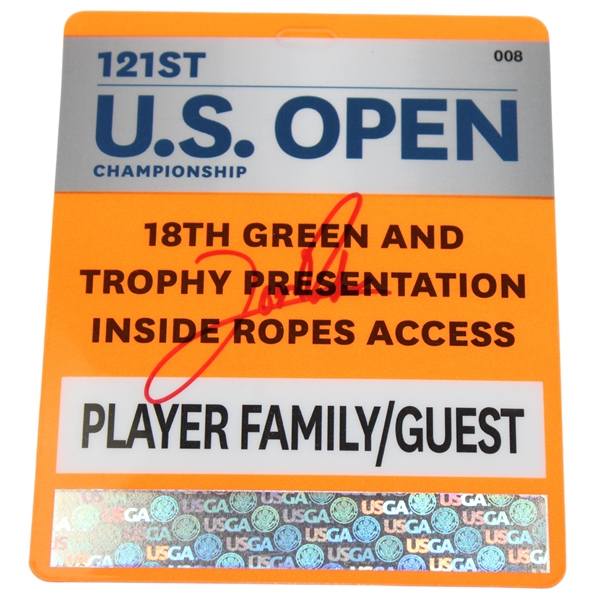 John Rahm Signed 2021 US Open at Torrey Pines Player Family/Guest Badge JSA ALOA