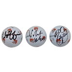 Viktor Hovland, Matt Wolff & Rickie Fowler Signed Oklahoma State Logo Golf Balls JSA ALOA