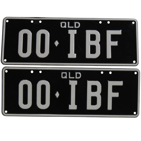 Two (2) Ian Baker Finch Personal License Plates