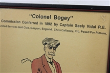 Colonel Bogey '1892' Print Signed by his Grandson in 1981 - Framed