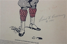 Colonel Bogey '1892' Print Signed by his Grandson in 1981 - Framed