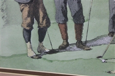 Gentlemen Putting' Double Matted Print by A.B. Frost - Framed