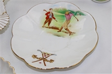 Seven (7) Piece Set of Foley China Co. Porcelain with Golf Scenes
