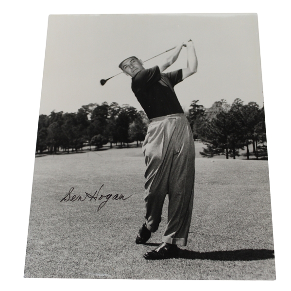 Ben Hogan Signed Post-Swing at Augusta National GC B&W 8x10 Photo JSA ALOA