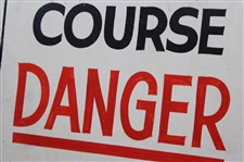 Classic Chicago Park District Golf 'Danger - Keep Off' Large Metal Sign 