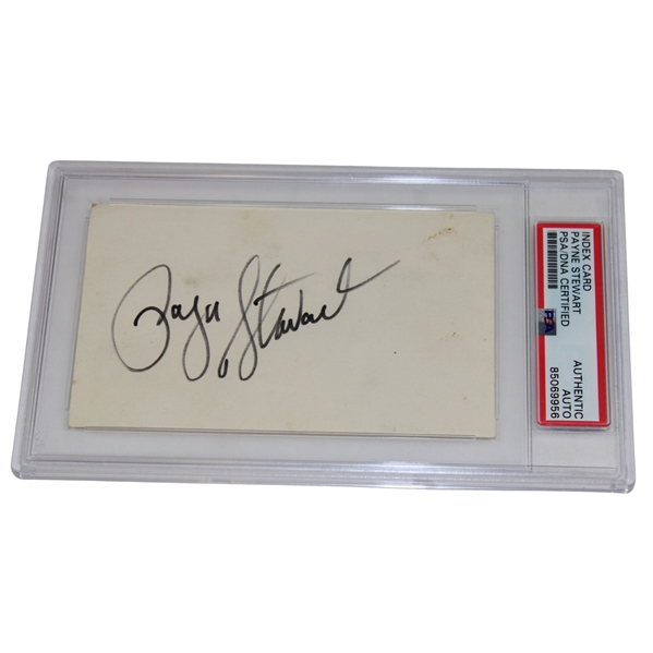 Payne Stewart Signed Index Card PSA Authentic AUTO #85069956