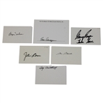 Middlecoff, Snead, Nelson, Sarazen, Player & Boros Signed Index Cards JSA ALOA