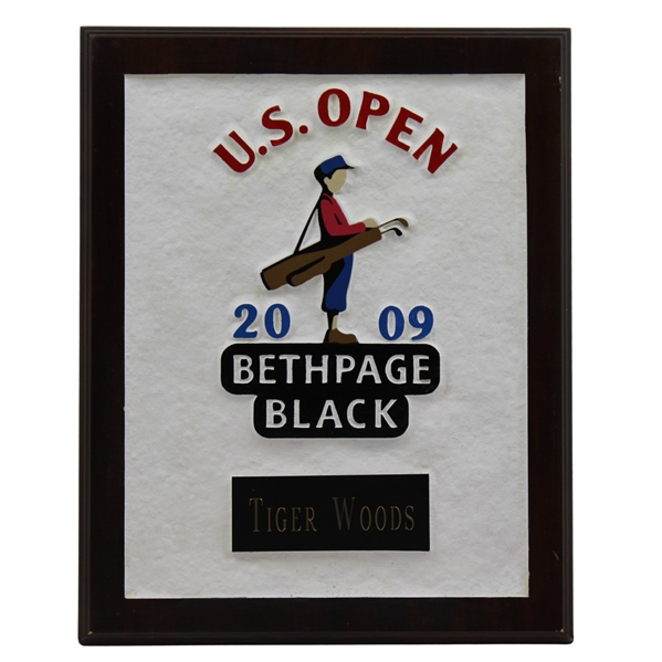 Tiger Woods 2009 US Open at Bethpage Black Contestant Production Sample Plaque 