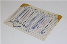 Bobby Locke Signed East Berks GC Scorecard From Personal Scrapbook JSA ALOA