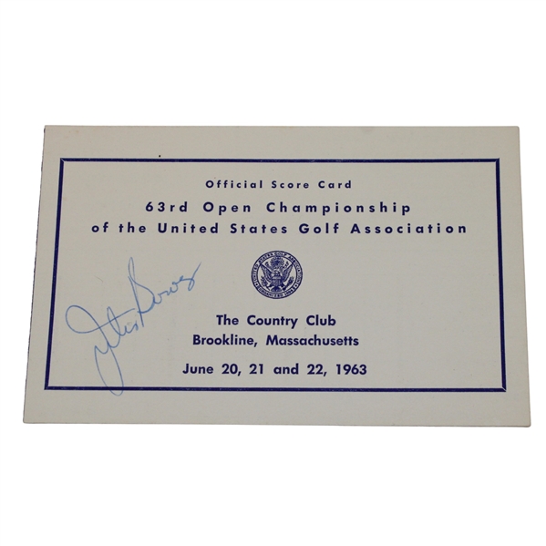 Julius Boros Signed 1963 US Open at The Country Club Official Scorecard JSA ALOA