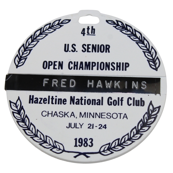 Ryder Cupper Fred Hawkins 1983 US Senior Open at Hazeltine GC Bag Tag