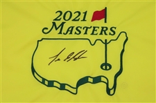 Lee Elder Signed 2021 Masters Tournament Embroidered Flag BAS #BB49248