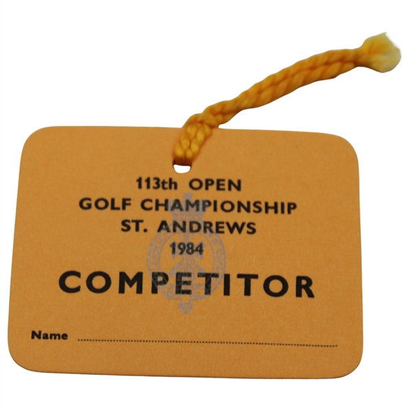 1984 The Open Championship at St. Andrews Competitor Badge - Seve Ballesteros Winner