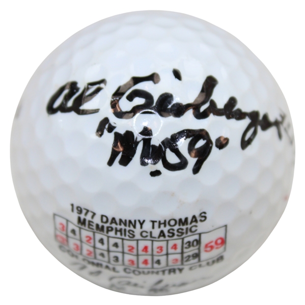 Al Geiberger Signed Mr 59 Scorecard Logo Golf Ball w/Mr. 59 JSA ALOA
