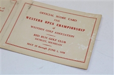 Gary Player Signed 1958 Western Open Official Scorecard