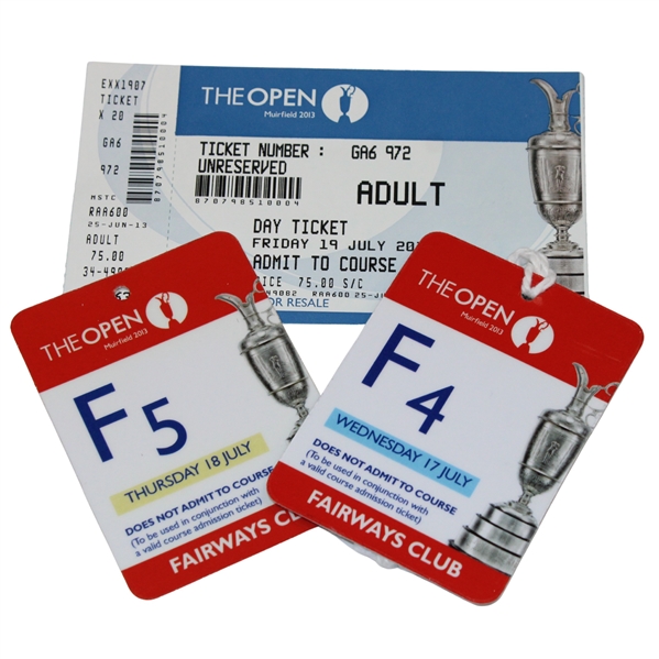 2013 Open Championship at Muirfield Wed-Fri Tickets