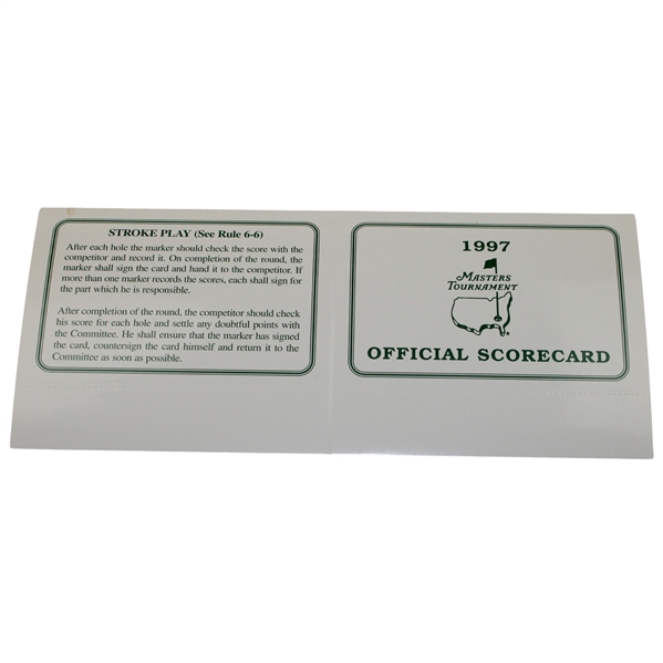 1997 Masters Tournament Official Scorecard - Tiger Woods First Master Win