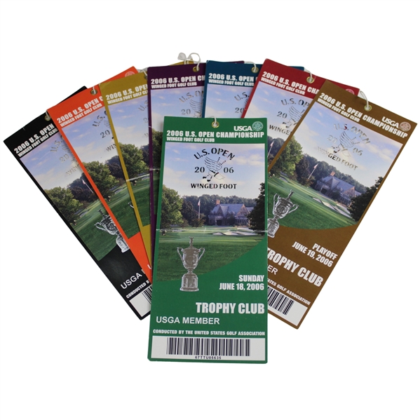 2006 US Open at Winged Foot Complete Ticket Set - Geoff Ogilvy Winner