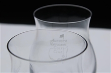 Pair of Augusta National Golf Club Sterling Cut Stemless Liquor Glasses