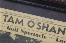 Byron Nelson Signed 1942 Seattle Post 'Nelson Wins Tam O'Shanter Open' - Framed JSA ALOA