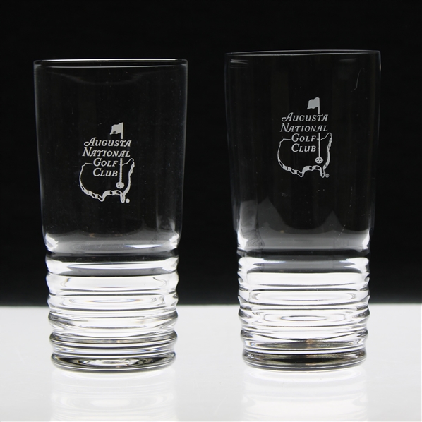 Pair of Augusta National Golf Club Logo Tall Drinking Glasses