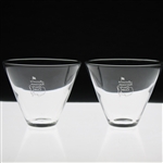 Pair of Augusta National Golf Club Sterling Cut Stemless Martini Glasses