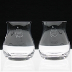 Pair of Augusta National Golf Club Sterling Cut Stemless Liquor Glasses