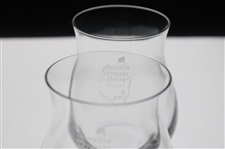 Pair of Augusta National Golf Club Sterling Cut Stemless Liquor Glasses