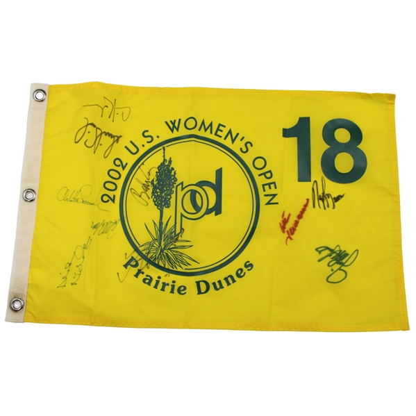 Annika Sorenstam & Nine Others Signed 2002 US Womens Open at Prairie Dunes Yellow Flag JSA ALOA