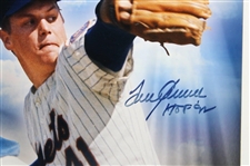 Tom Seaver Signed Career Statistics 16x20 Collage Photo JSA ALOA