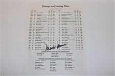 Zach Johnson, Mark O'Meara, Adam Scott & Vijay Singh Signed Masters Pairing Sheets JSA ALOA