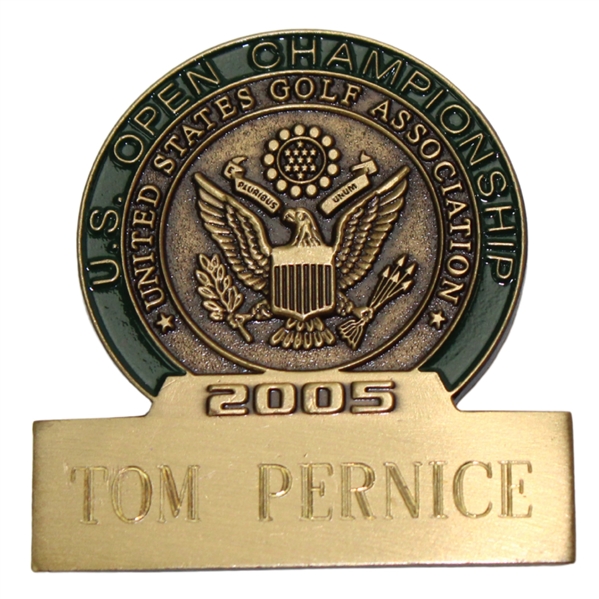 Tom Pernices 2005 US Open at Pinehurst Contestant Badge