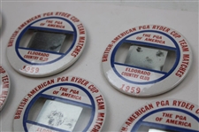 Eleven (11) 1959 Ryder Cup at Eldorado Badges & (4) Patches