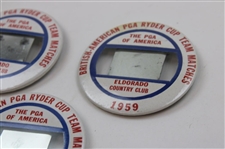 Eleven (11) 1959 Ryder Cup at Eldorado Badges & (4) Patches