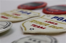 Three (3) 1963 Ryder Cup at East Lake Badges, (3) Guest Badges & (2) Team Patches
