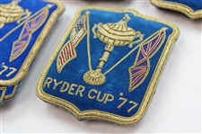Ten (10) 1977 Ryder Cup at Royal Lytham & St. Annes Blue Coat Crests inc. One (1) Team Crests