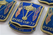 Ten (10) 1977 Ryder Cup at Royal Lytham & St. Annes Blue Coat Crests inc. One (1) Team Crests