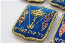 Ten (10) 1977 Ryder Cup at Royal Lytham & St. Annes Blue Coat Crests inc. One (1) Team Crests