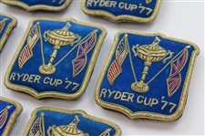 Ten (10) 1977 Ryder Cup at Royal Lytham & St. Annes Blue Coat Crests inc. One (1) Team Crests