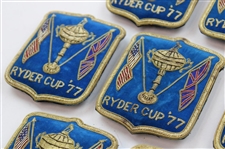 Ten (10) 1977 Ryder Cup at Royal Lytham & St. Annes Blue Coat Crests inc. One (1) Team Crests