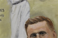 Original Long Jim Barnes Major Championships Pastel & Pencil on Canvas by Artist Paul R Dillon - 2016