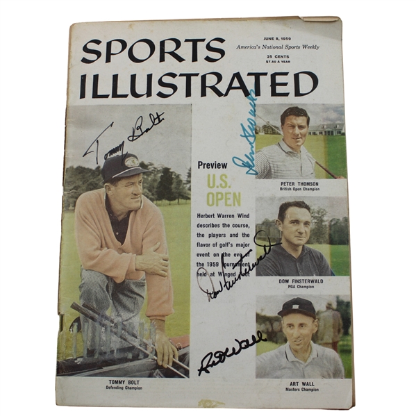 Bolt, Finsterwald, Wall & Thomson Signed 1959 Sports Illustrated US Open Preview JSA ALOA
