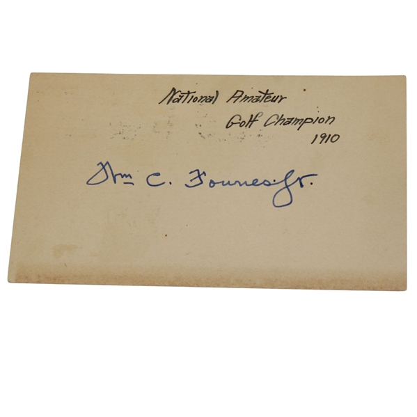 William C. Fownes Jr. Signed GPC - 1910 US Amateur Champ JSA ALOA