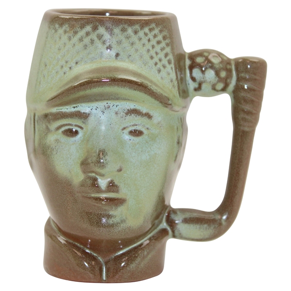 Unique c.1970s Porcelain Bramble Golf Ball Handled Golfer Mug