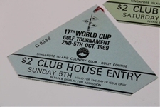 Five (5) 1969 World Cup Golf Tournament Tickets - Thursday-Sunday - Trevino & Moody Win