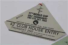 Five (5) 1969 World Cup Golf Tournament Tickets - Thursday-Sunday - Trevino & Moody Win