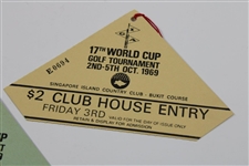 Five (5) 1969 World Cup Golf Tournament Tickets - Thursday-Sunday - Trevino & Moody Win